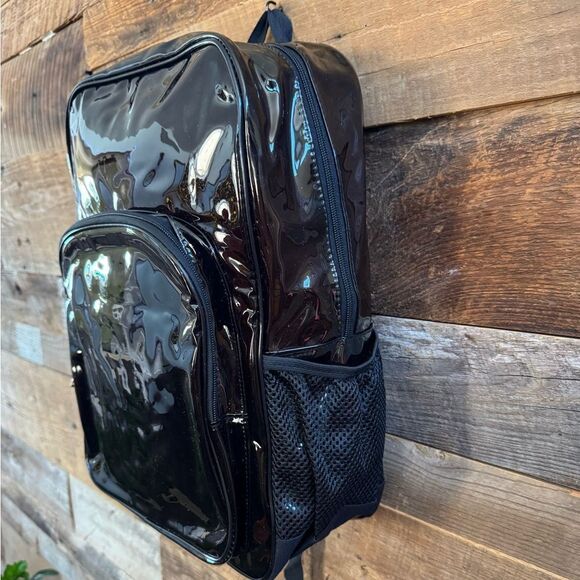 Smoky Clear Vinyl Backpack – Multi-Pocket – 17”x13” main image 4